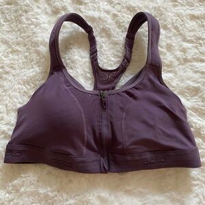 Odlo Women's Sports Bra 32C Black Zip Underwire Padded Workout Activewear 75C/34